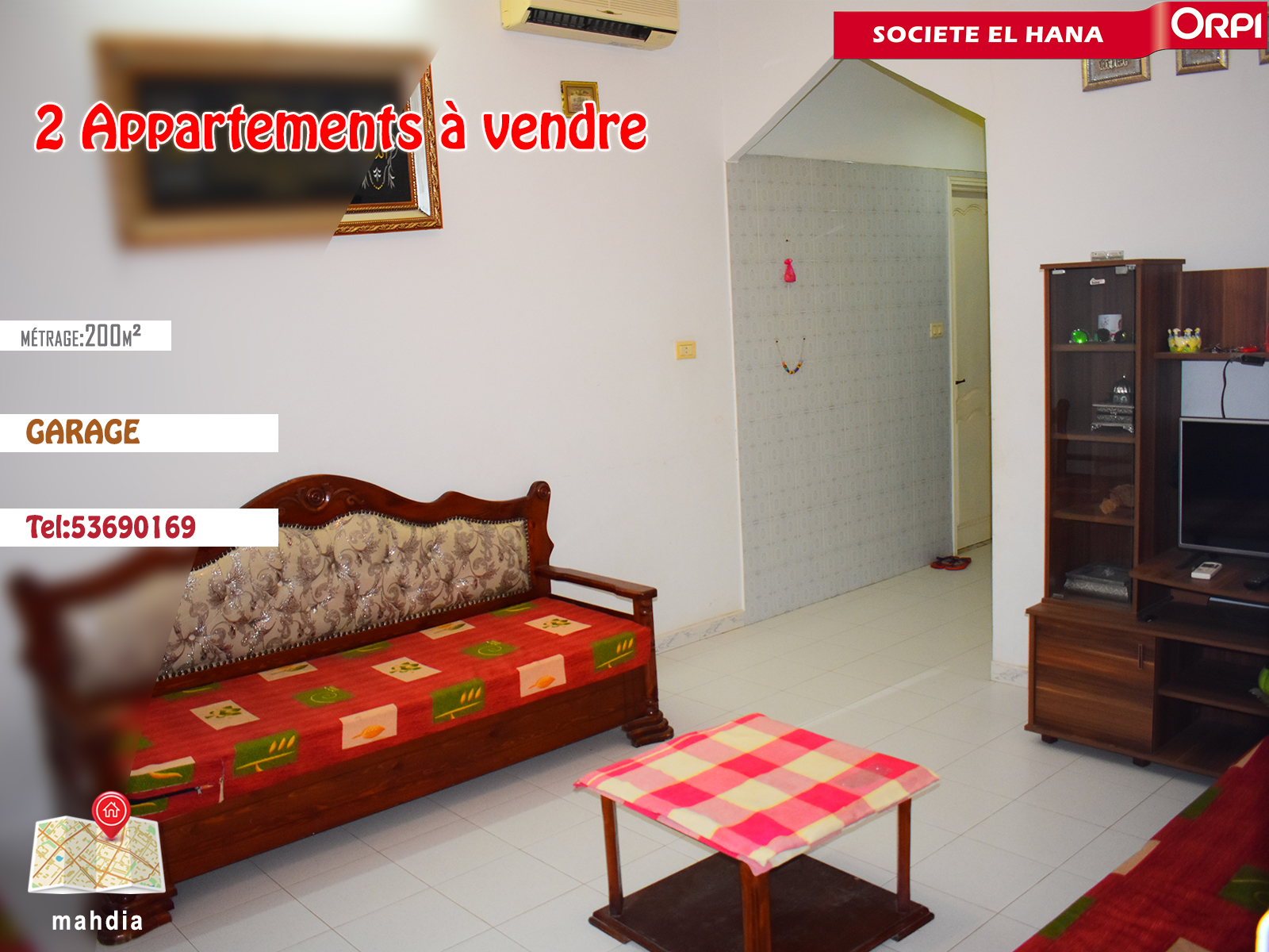 Mahdia Mahdia Vente Appart. 4 pices Deux appartements avec garage  ezzahra mahdia