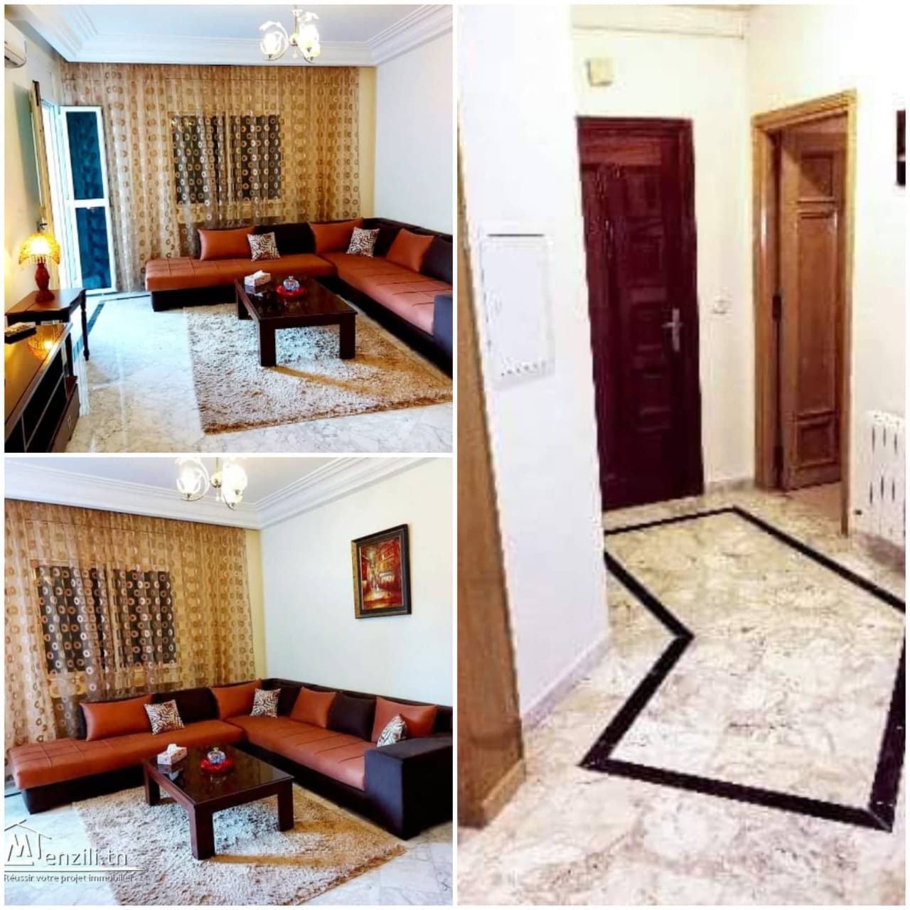 Ariana Ville&nbsp;Cite Ennasr 2&nbsp;Location&nbsp;Appart. 2 pi�ces&nbsp;Pour �tranger s1meubl� �tat neuf