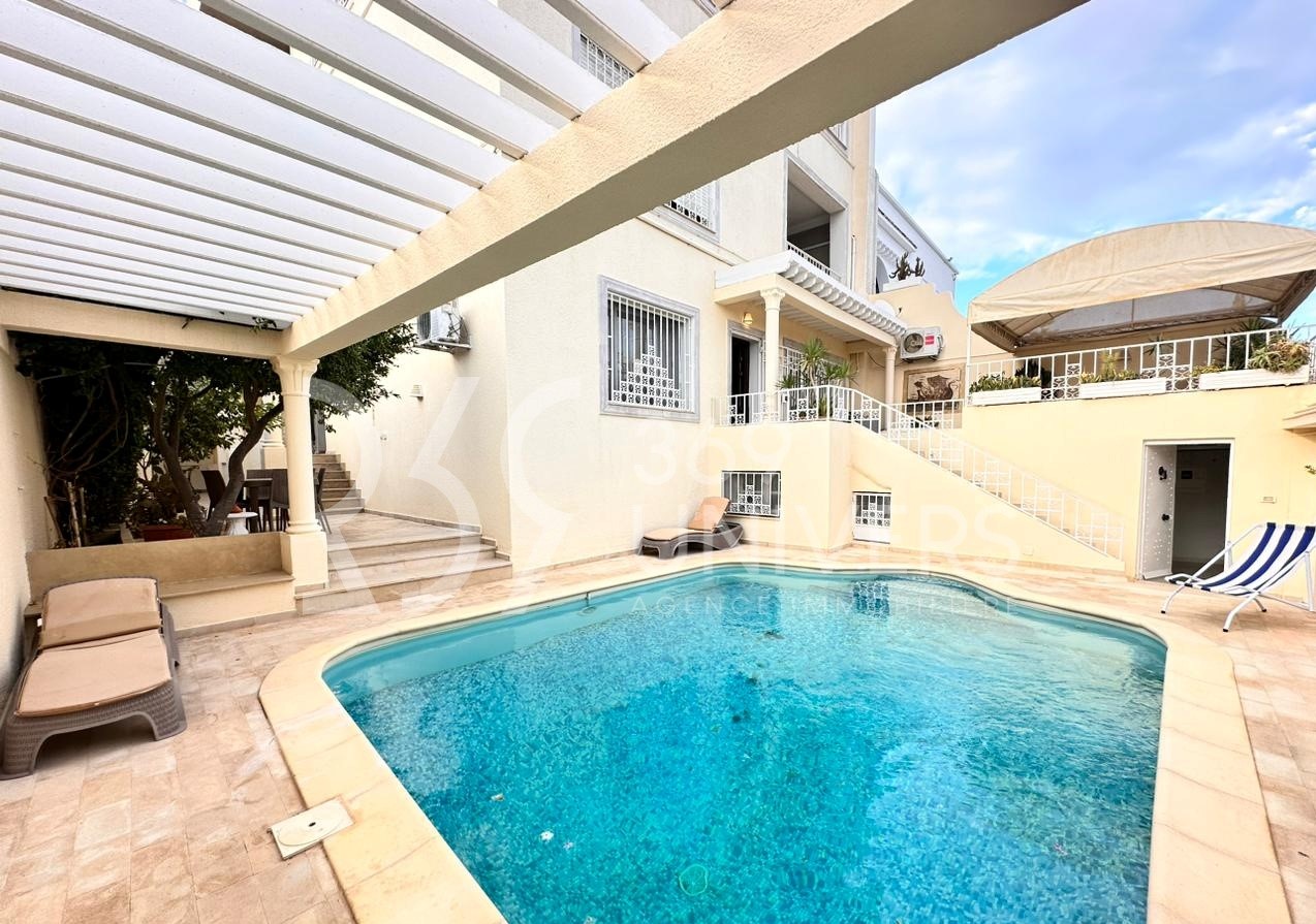 La Marsa&nbsp;Marsa Ennassim&nbsp;Location&nbsp;Appart. 3 pi�ces&nbsp;Rez de chaussee avec piscine a gammarth