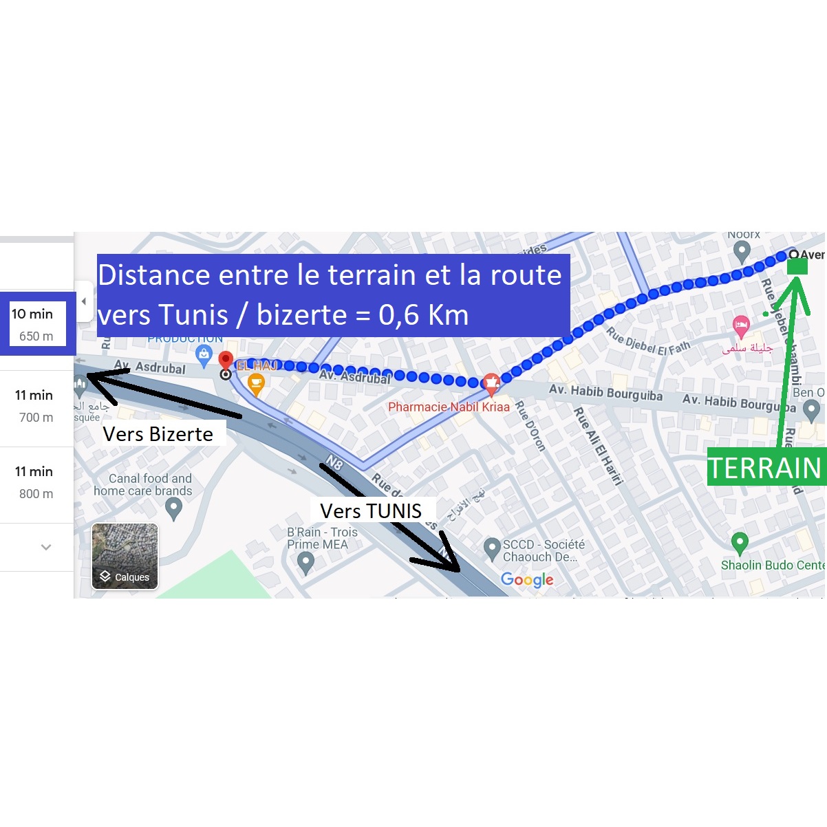 Raoued&nbsp;Cite El Ghazala 1&nbsp;Terrain&nbsp;Terrain nu&nbsp;Terrain nu zone r�sidentielle potentiel commercial