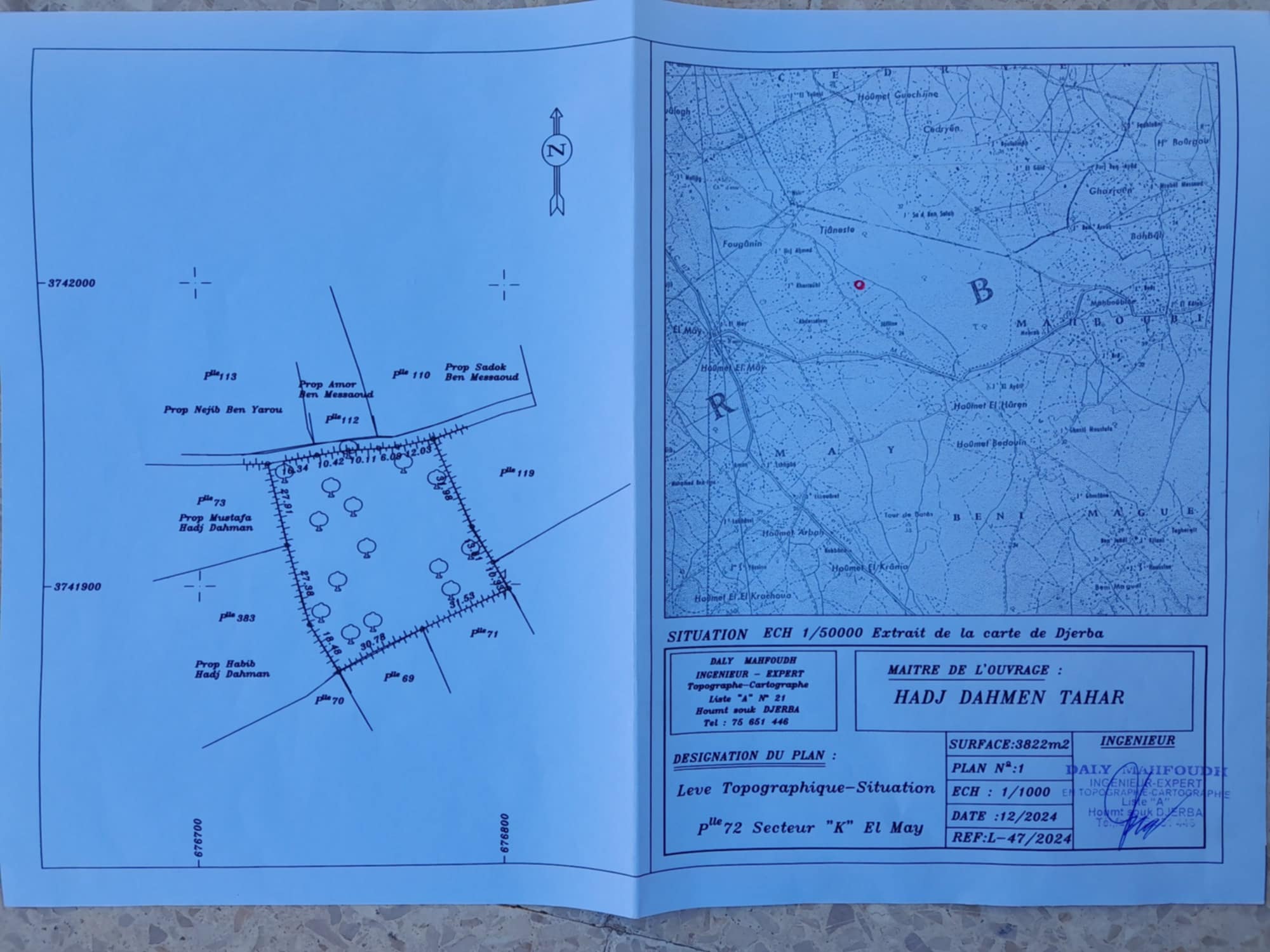 Djerba - Midoun El May Terrain Terrain agricole Terrain 3 822 m2 dis ben messaoud 4175 el may