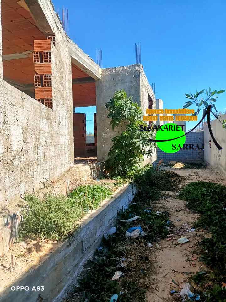 Akouda&nbsp;Chatt Meriem&nbsp;Vente&nbsp;Maisons&nbsp;Villa inachev� 568m pas loin koussour gharnata