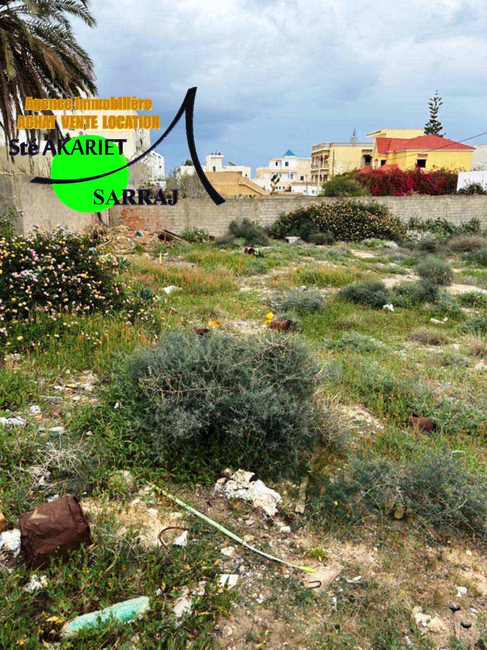 Akouda&nbsp;Chatt Meriem&nbsp;Terrain&nbsp;Terrain nu&nbsp;Terrain cl�tur� 648m � 150m de plage chatt mariem