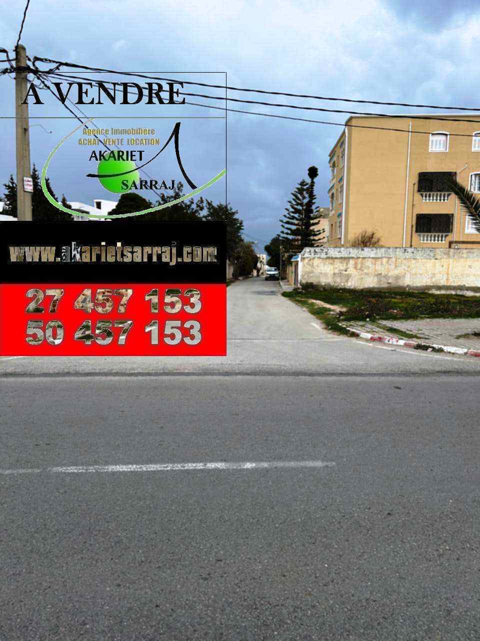 Akouda&nbsp;Chatt Meriem&nbsp;Terrain&nbsp;Terrain nu&nbsp;Terrain cl�tur� 648m � 150m de plage chatt mariem