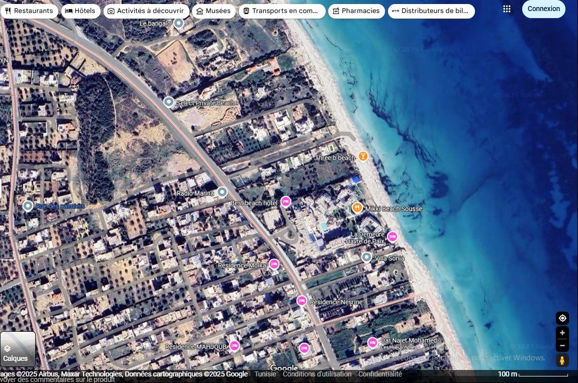 Akouda&nbsp;Chatt Meriem&nbsp;Terrain&nbsp;Terrain nu&nbsp;Terrain 390m proche de la plage � chatt mariem