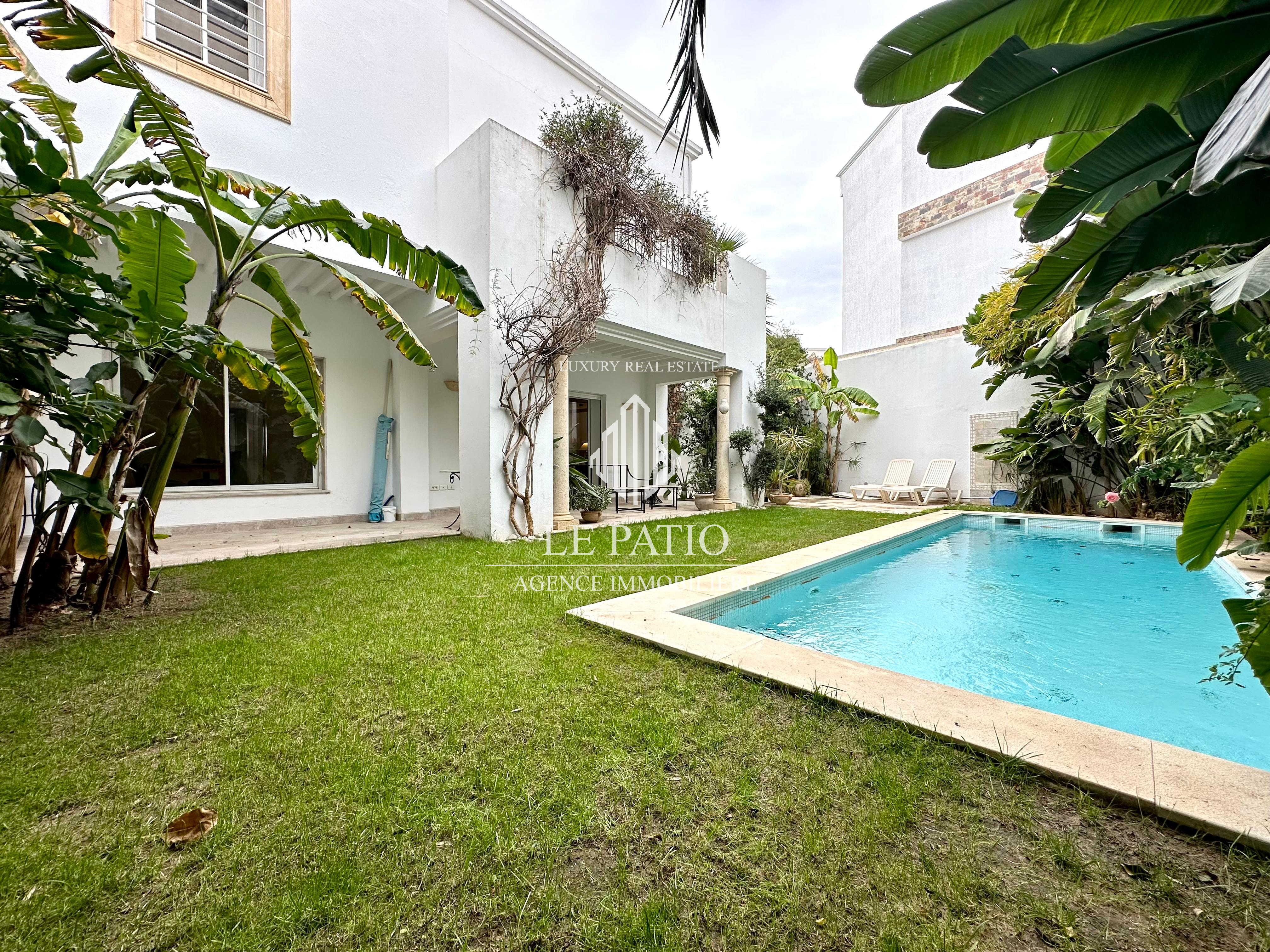 La Marsa&nbsp;Marsa Ennassim&nbsp;Location&nbsp;Maisons&nbsp;Villa s3 avec jardin et piscine � la marsa