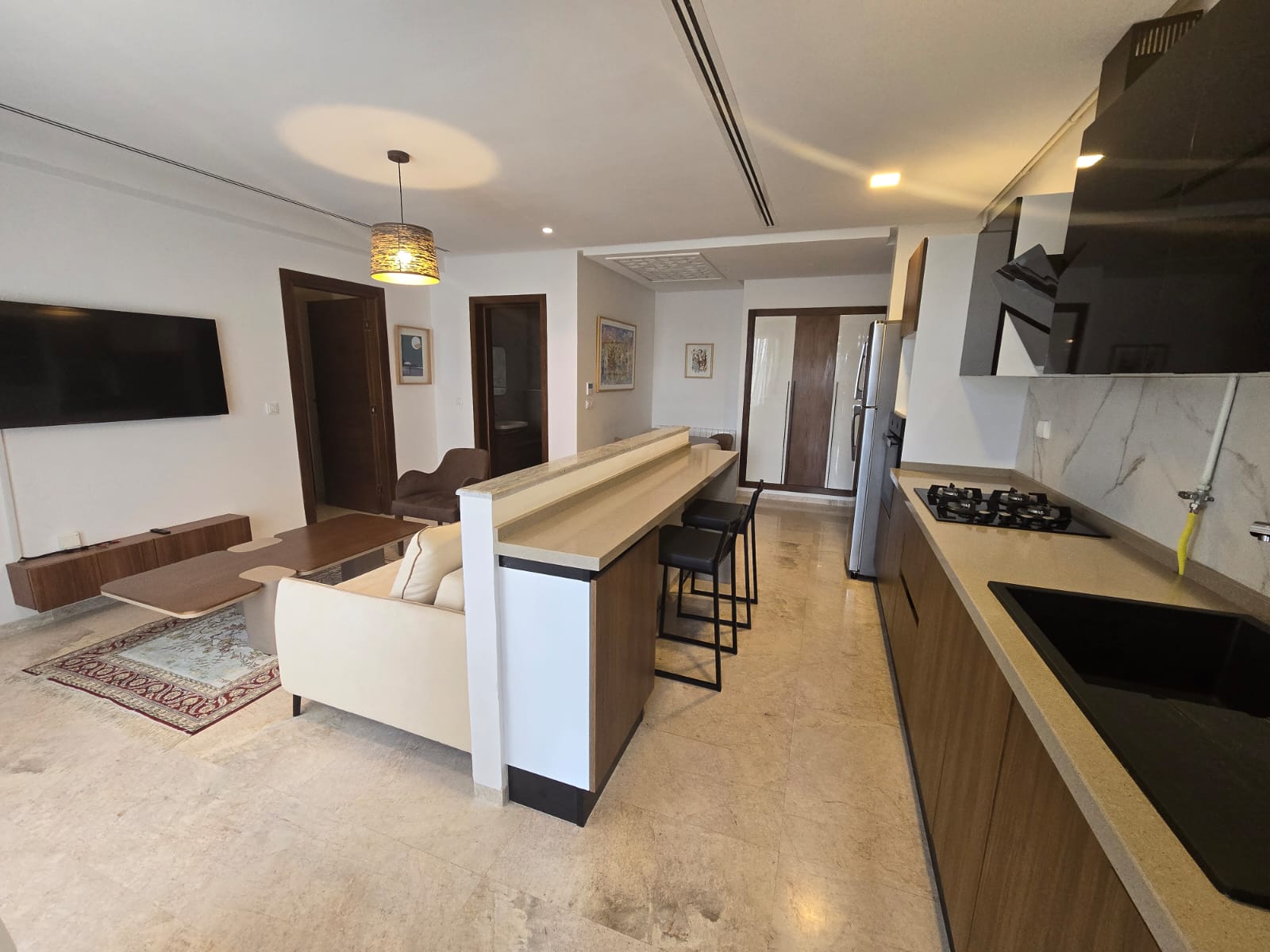 Ain Zaghouan&nbsp;Jardins de Carthage&nbsp;Location&nbsp;Appart. 1 pi�ce&nbsp;S1 meubl� l jardins de carthage