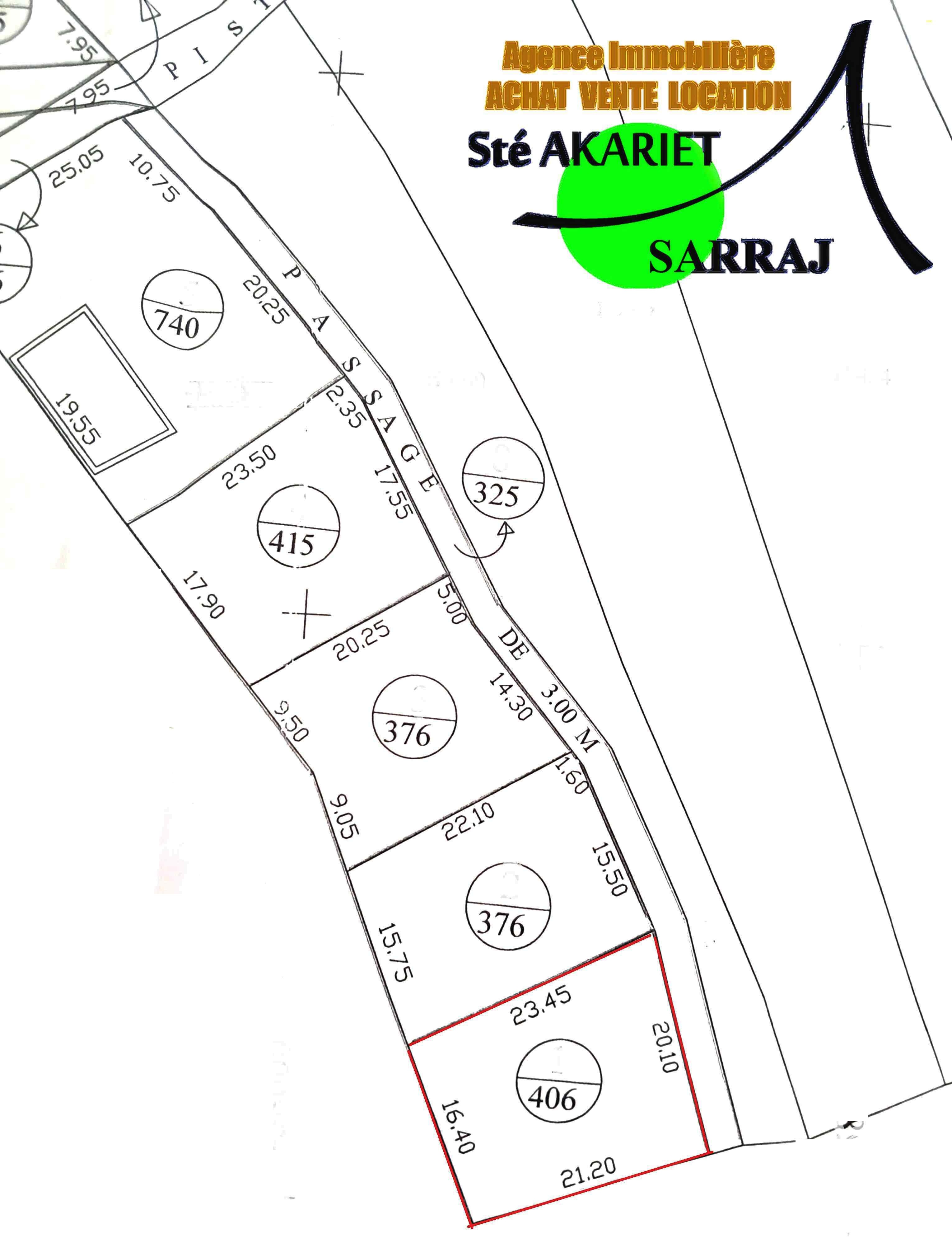 Akouda&nbsp;Chatt Meriem&nbsp;Terrain&nbsp;Terrain agricole&nbsp;Terrain 406m vue de mer � koussour gharnata