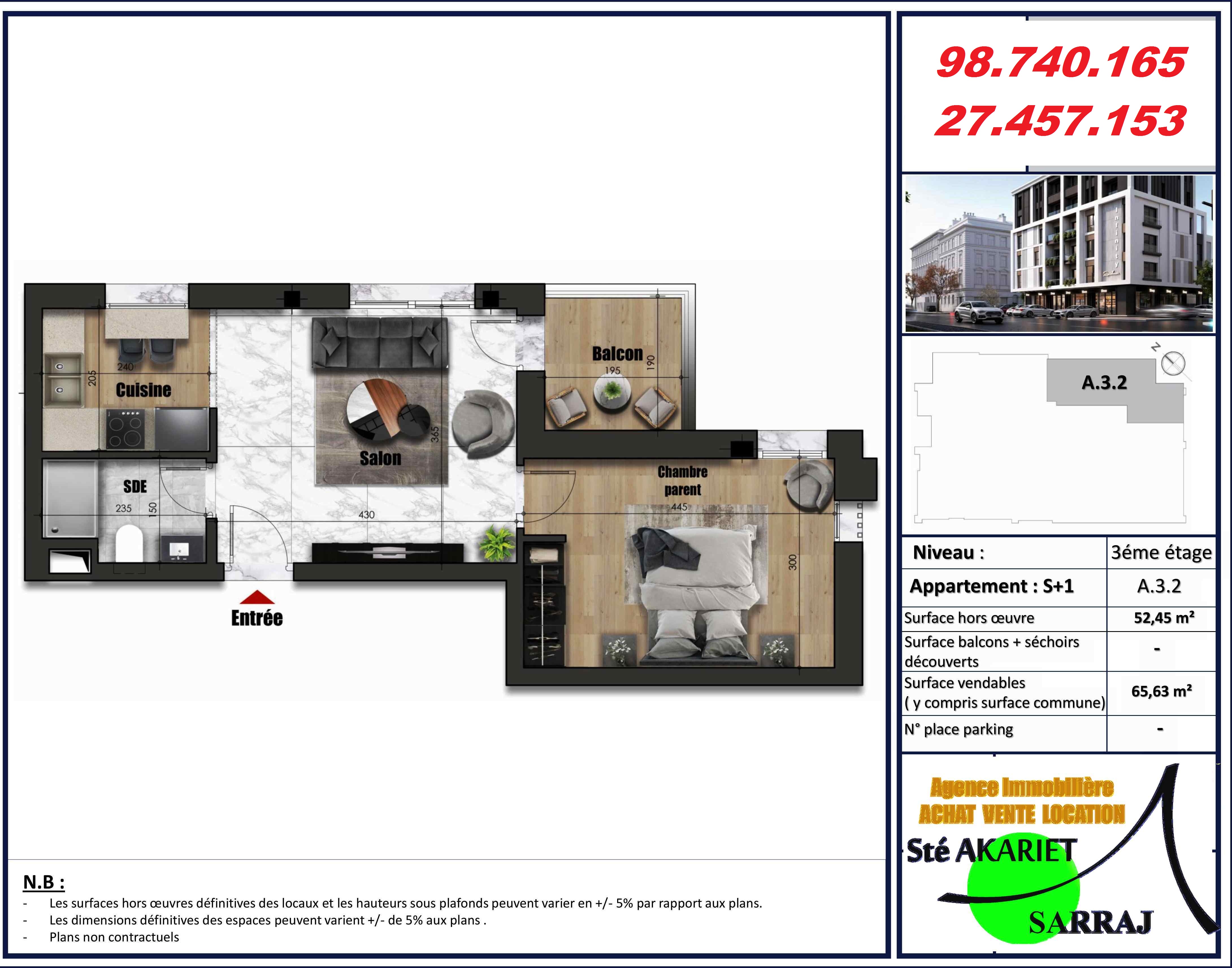 Sousse Jaouhara&nbsp;Sousse Khezama&nbsp;Vente&nbsp;Appart. 2 pi�ces&nbsp;Des appartements en cours de construction � khzema