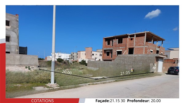 Hammam Chatt Borj Cedria Terrain Terrain nu Terrain de 421 m2  550 d le m2