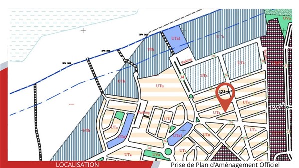 Hammam Chatt Borj Cedria Terrain Terrain nu Terrain de 421 m2  550 d le m2
