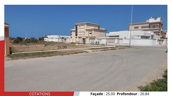 Hammam Chatt Borj Cedria Terrain Terrain nu Terrain de 521 m2 de coin  commercial  rsidentiel