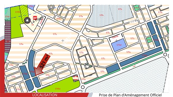 Hammam Chatt Borj Cedria Terrain Terrain nu Terrain de 521 m2 de coin  commercial  rsidentiel