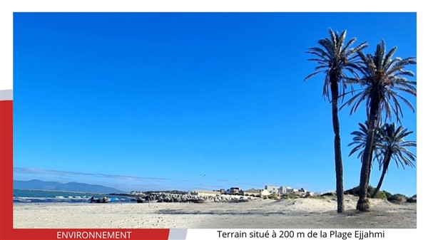Hammam Chatt Borj Cedria Terrain Terrain nu Terrain de 521 m2 de coin  commercial  rsidentiel