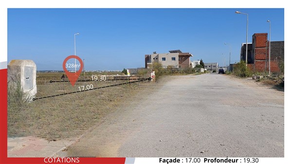 Hammam Chatt Borj Cedria Terrain Terrain nu Terrain de 328m2  480 tnd le m2