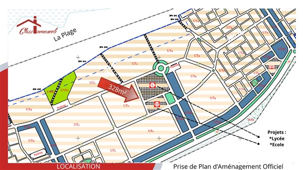 Hammam Chatt Borj Cedria Terrain Terrain nu Terrain de 328m2  480 tnd le m2