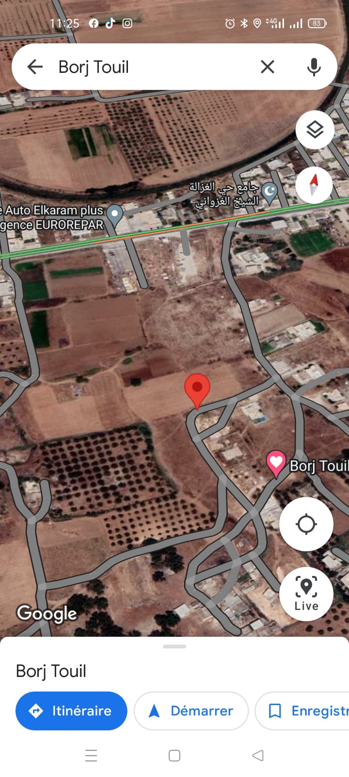 Raoued&nbsp;Borj Touil&nbsp;Terrain&nbsp;Terrain nu&nbsp;Terrain constructible de suite � borj touil