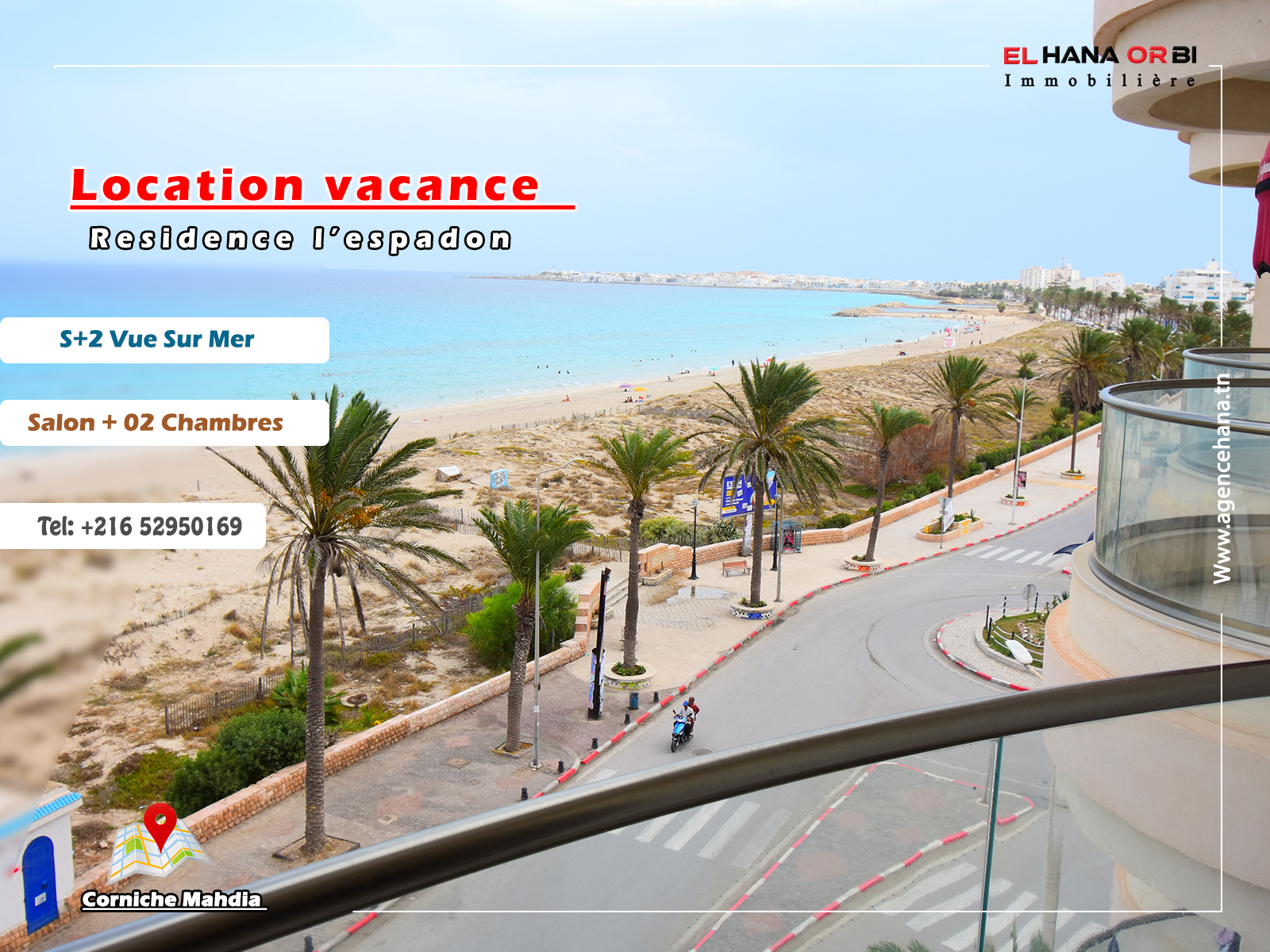 Mahdia Mahdia Location vacances Appart. 2 pices Appartement s2 rz lespadon vue mer pour vacance
