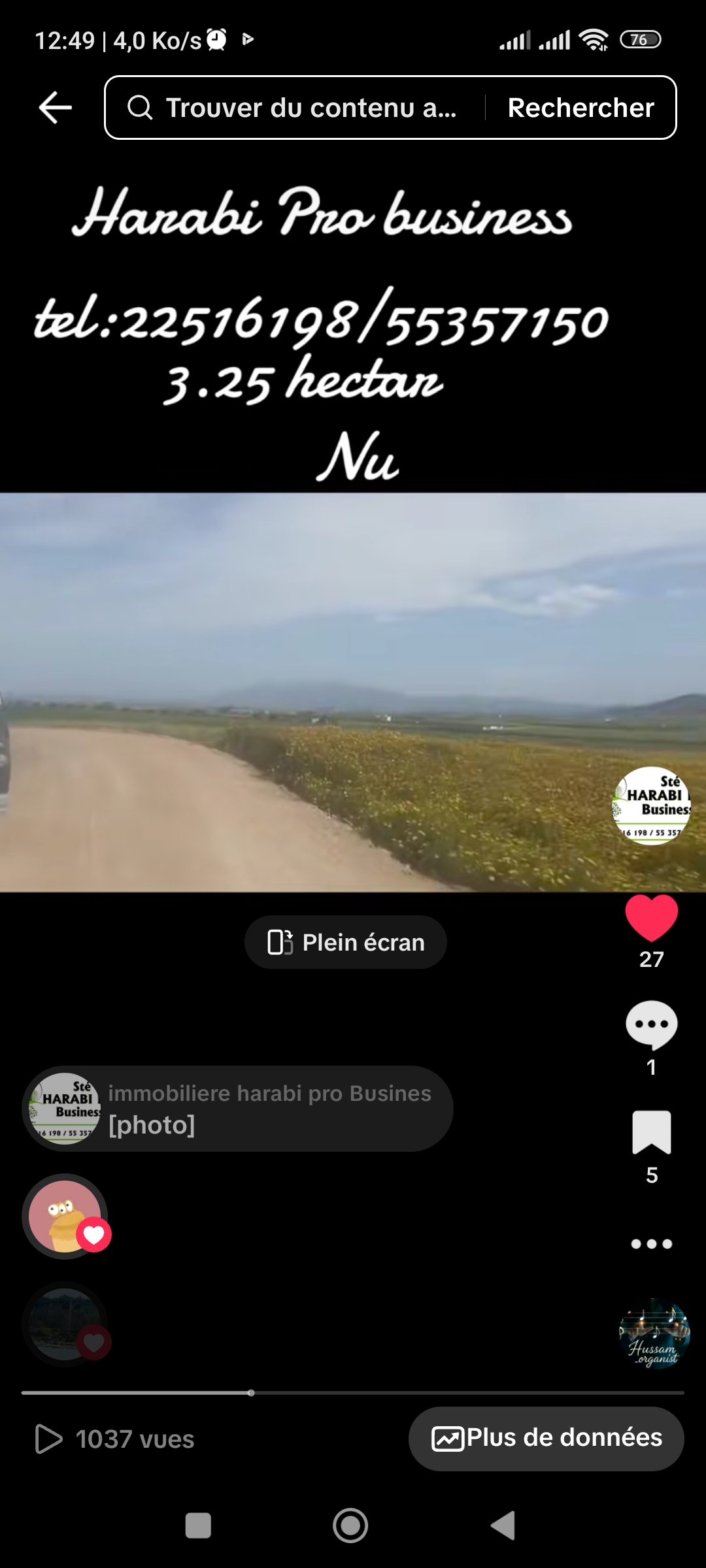 Bir Mcherga Bir Mcherga Terrain Terrain agricole 3 hectar terrain nu amnagaa