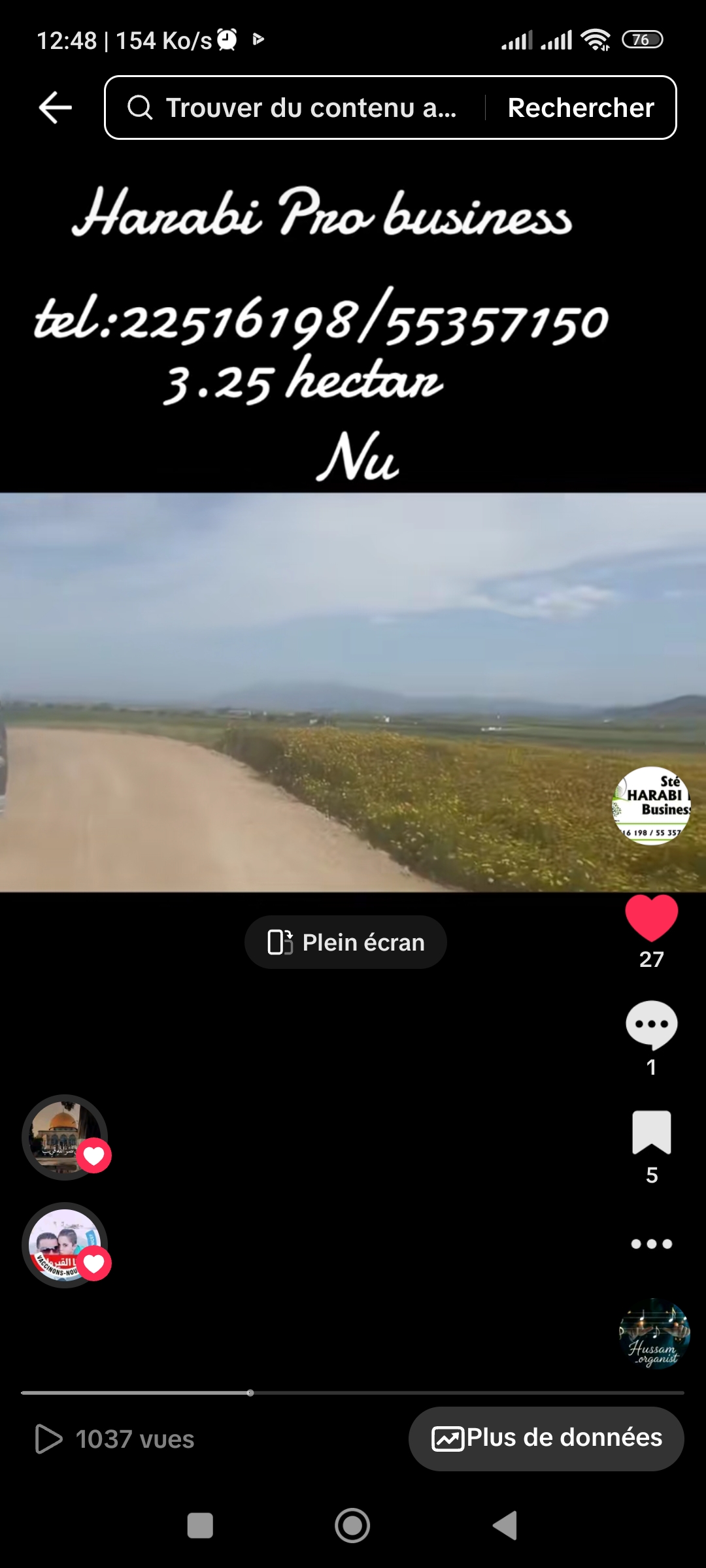 Bir Mcherga Bir Mcherga Terrain Terrain agricole 3 hectar terrain nu amnagaa