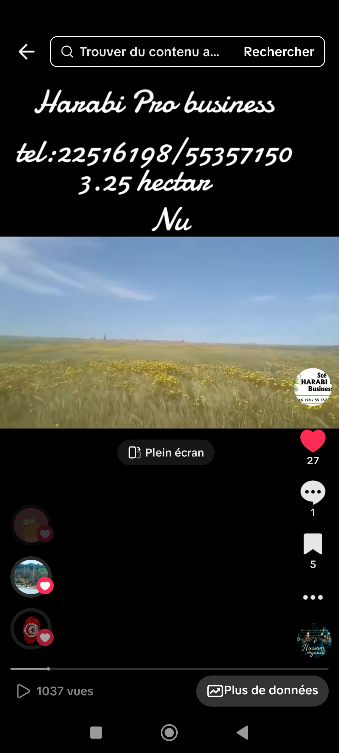 Bir Mcherga Bir Mcherga Terrain Terrain agricole 3 hectar terrain nu amnagaa