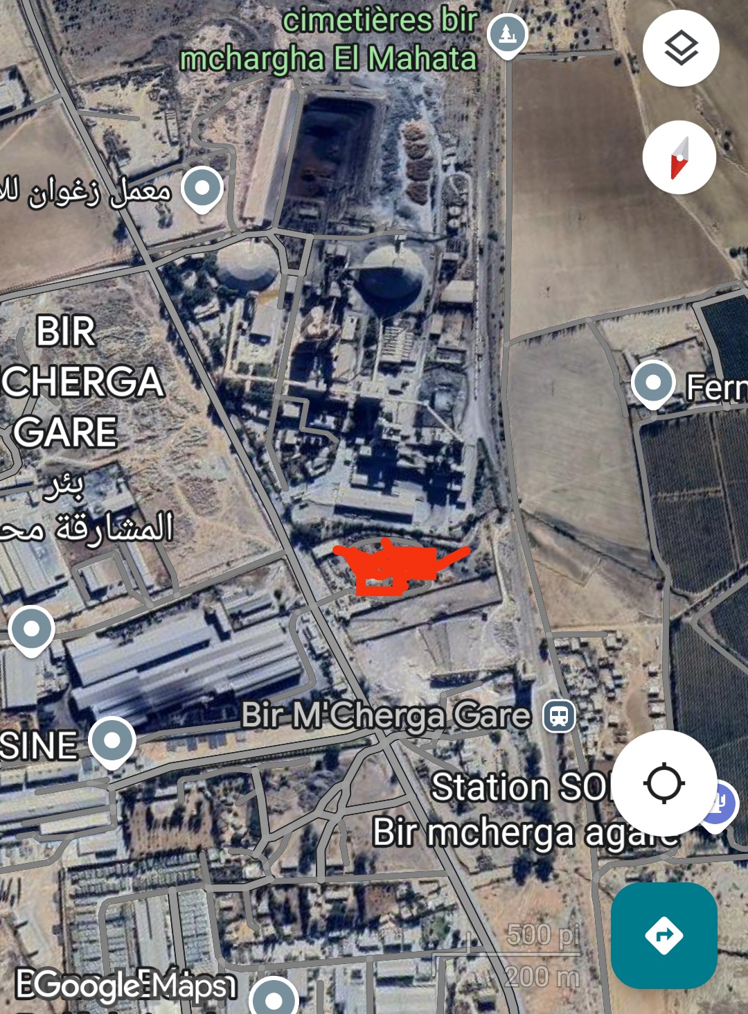 Bir Mcherga Bir Mcherga Gare Terrain Terrain nu Zone industrielle 22000m2