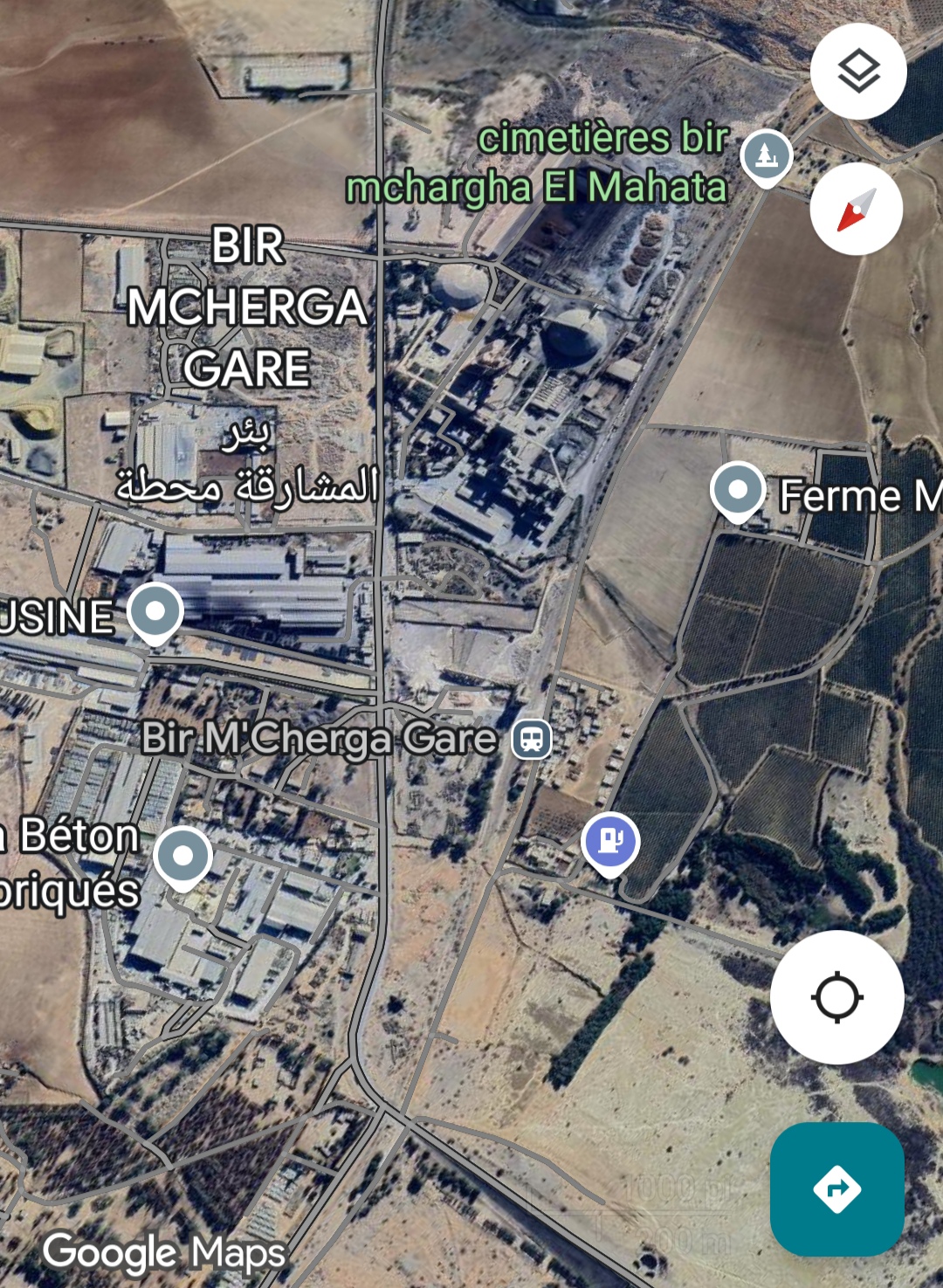 Bir Mcherga Bir Mcherga Gare Terrain Terrain nu Zone industrielle 22000m2