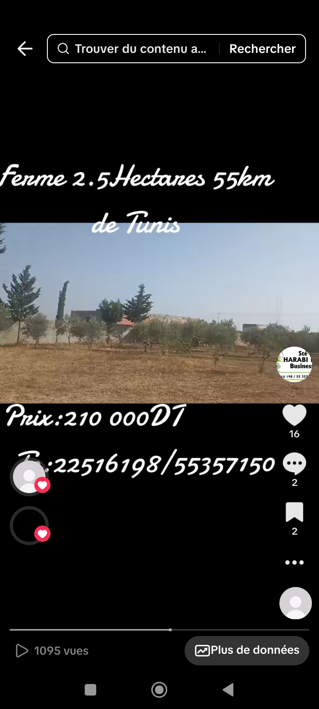 Bir Mcherga&nbsp;Boucha&nbsp;Terrain&nbsp;Terrain agricole&nbsp;Une petite ferme 2h5