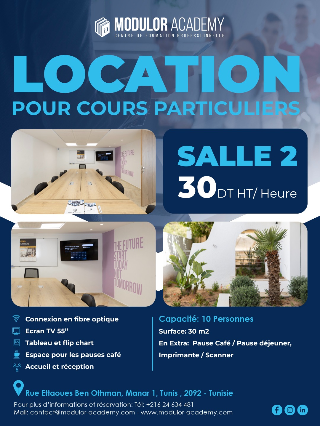 El Menzah El Manar 1 Autre Autre Salles pour cours particuliers  modulor academy