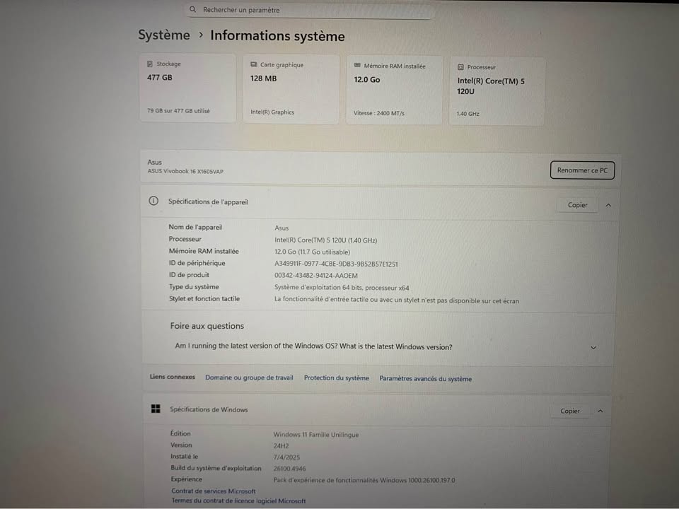 Nouvelle Medina Nouvelle Medina Asus  Autre Pc portable asus vivobook16