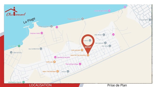 Hammam Chatt Borj Cedria Terrain Terrain nu Terrain de coin com rsid 257 m2  680 tnd le m2