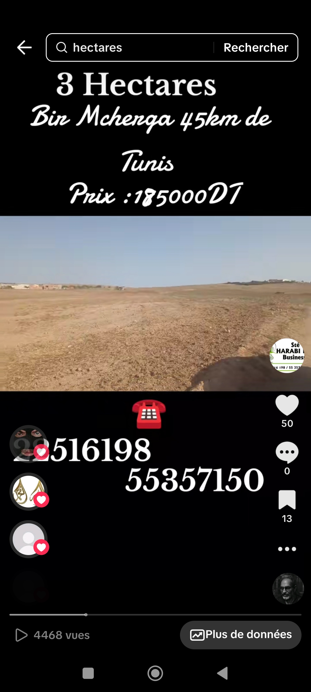 Bir Mcherga Bir Mcherga Terrain Terrain agricole 3 hectares  45 km de tunis