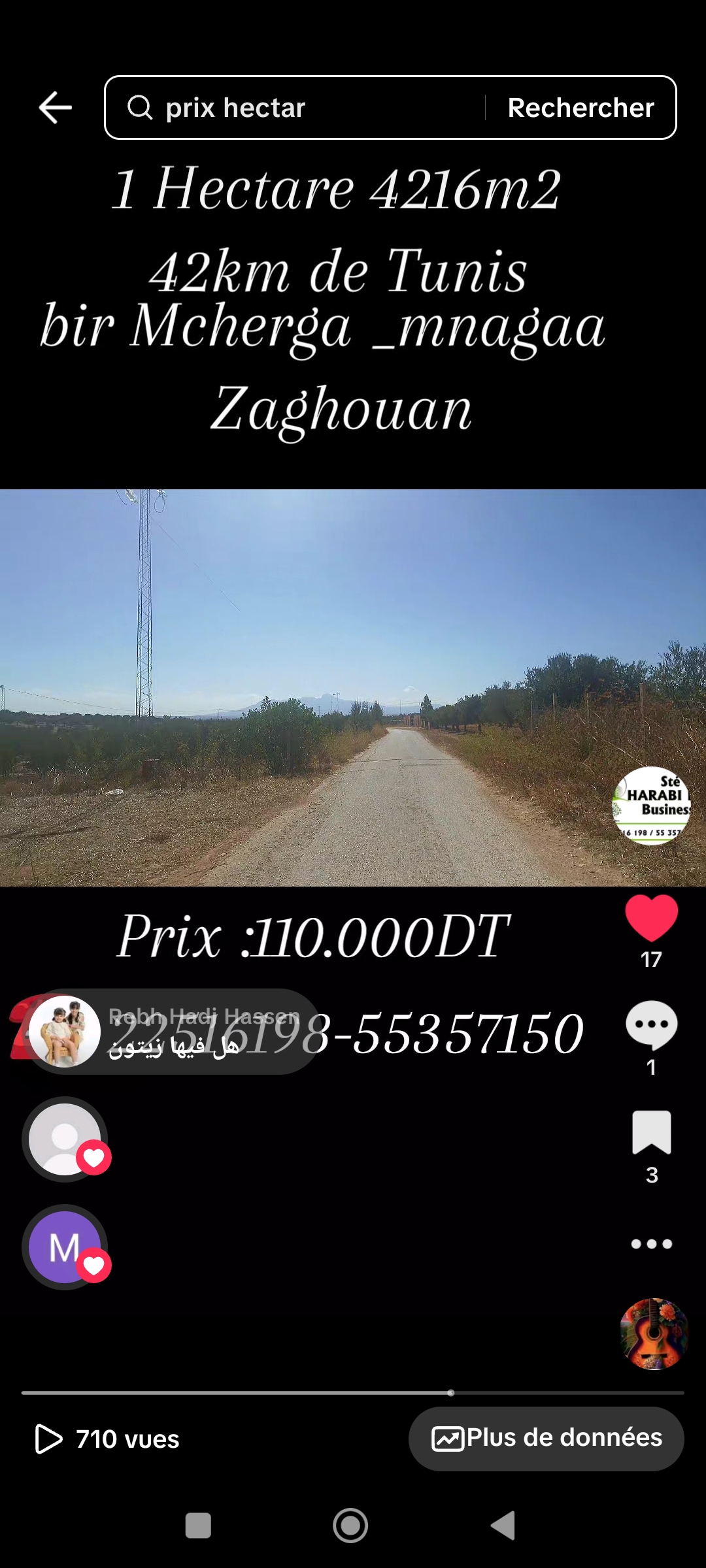 Bir Mcherga Bir Mcherga Terrain Terrain agricole Un hectare et demi pour une rsidence rurale