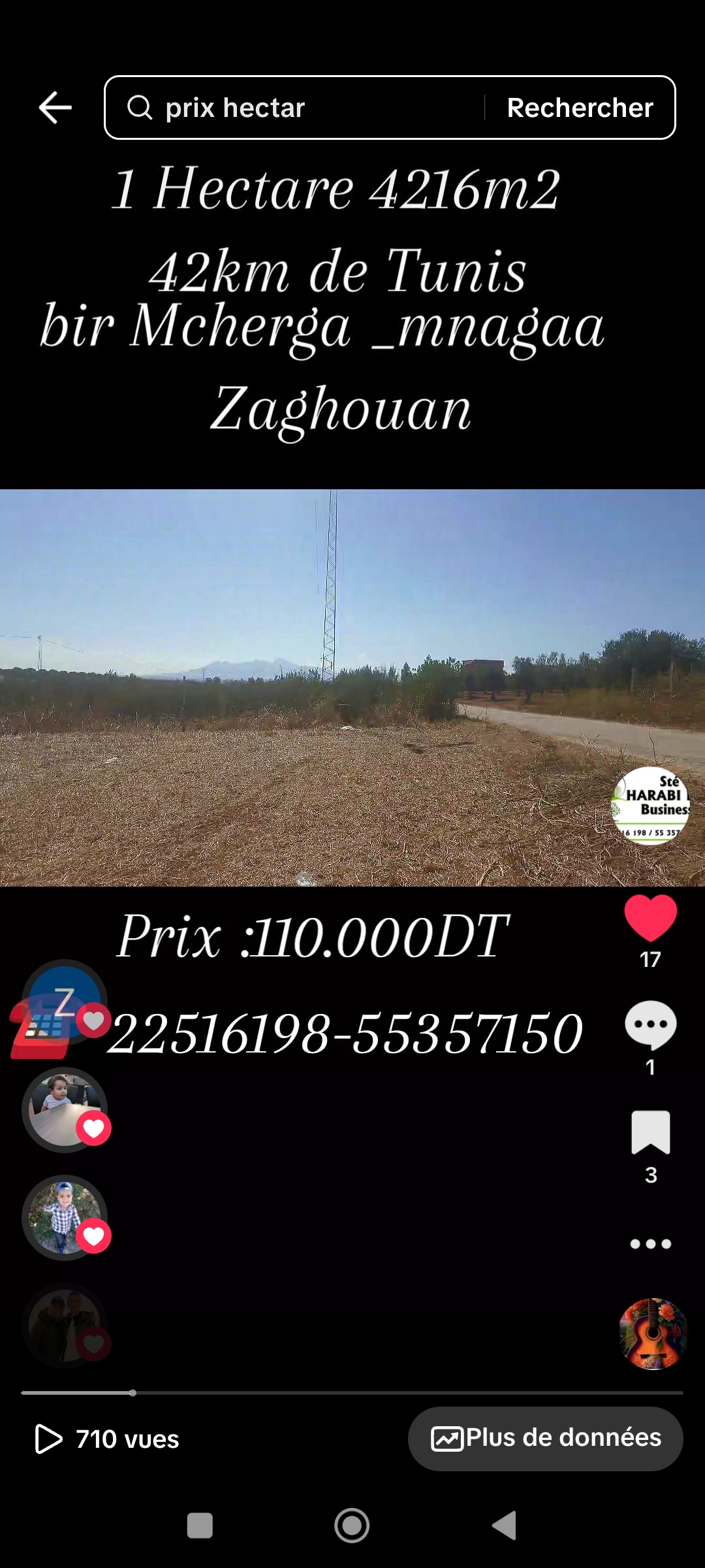 Bir Mcherga Bir Mcherga Terrain Terrain agricole Un hectare et demi pour une rsidence rurale