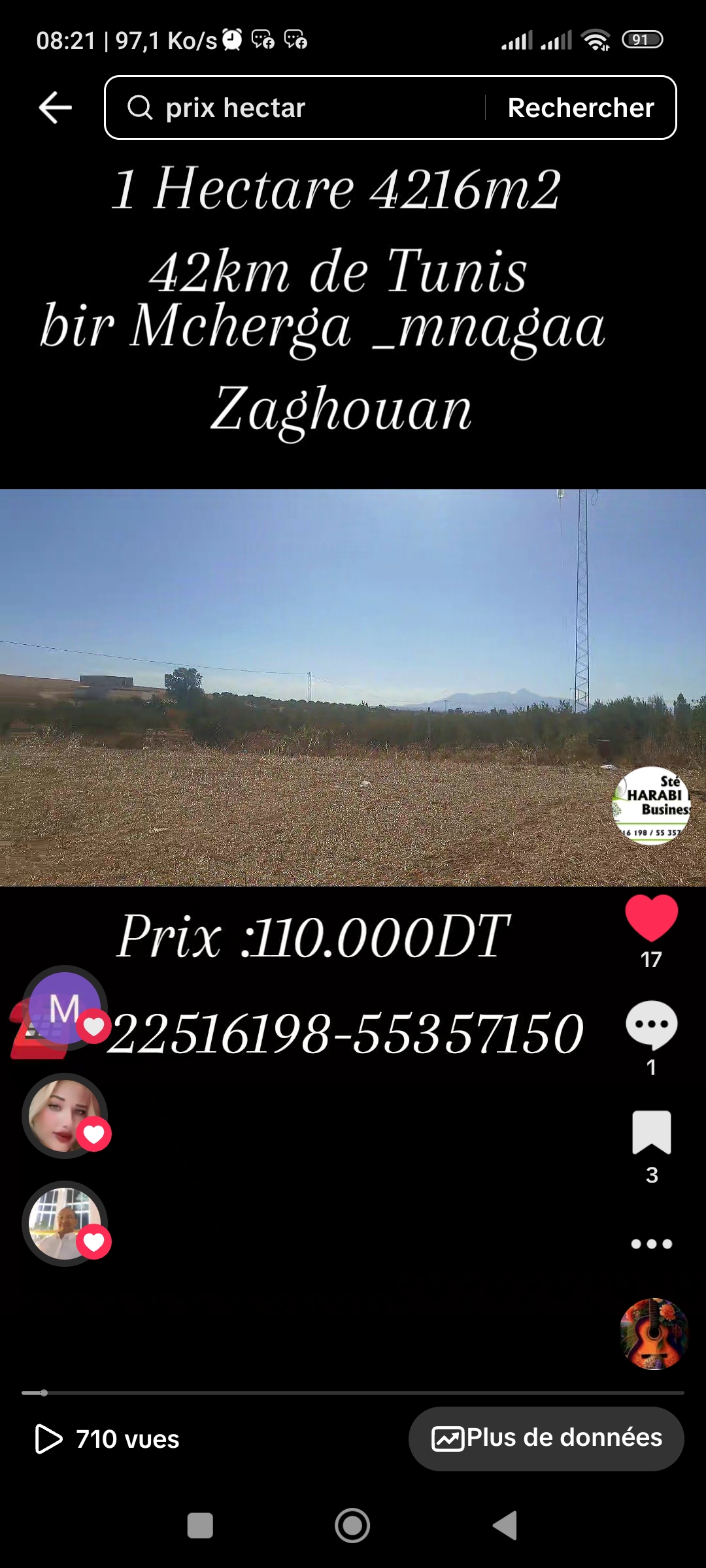 Bir Mcherga Bir Mcherga Terrain Terrain agricole Un hectare et demi pour une rsidence rurale