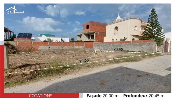 Soliman Soliman Terrain Terrain nu Terrain de 409 m2  520 tnd le m2