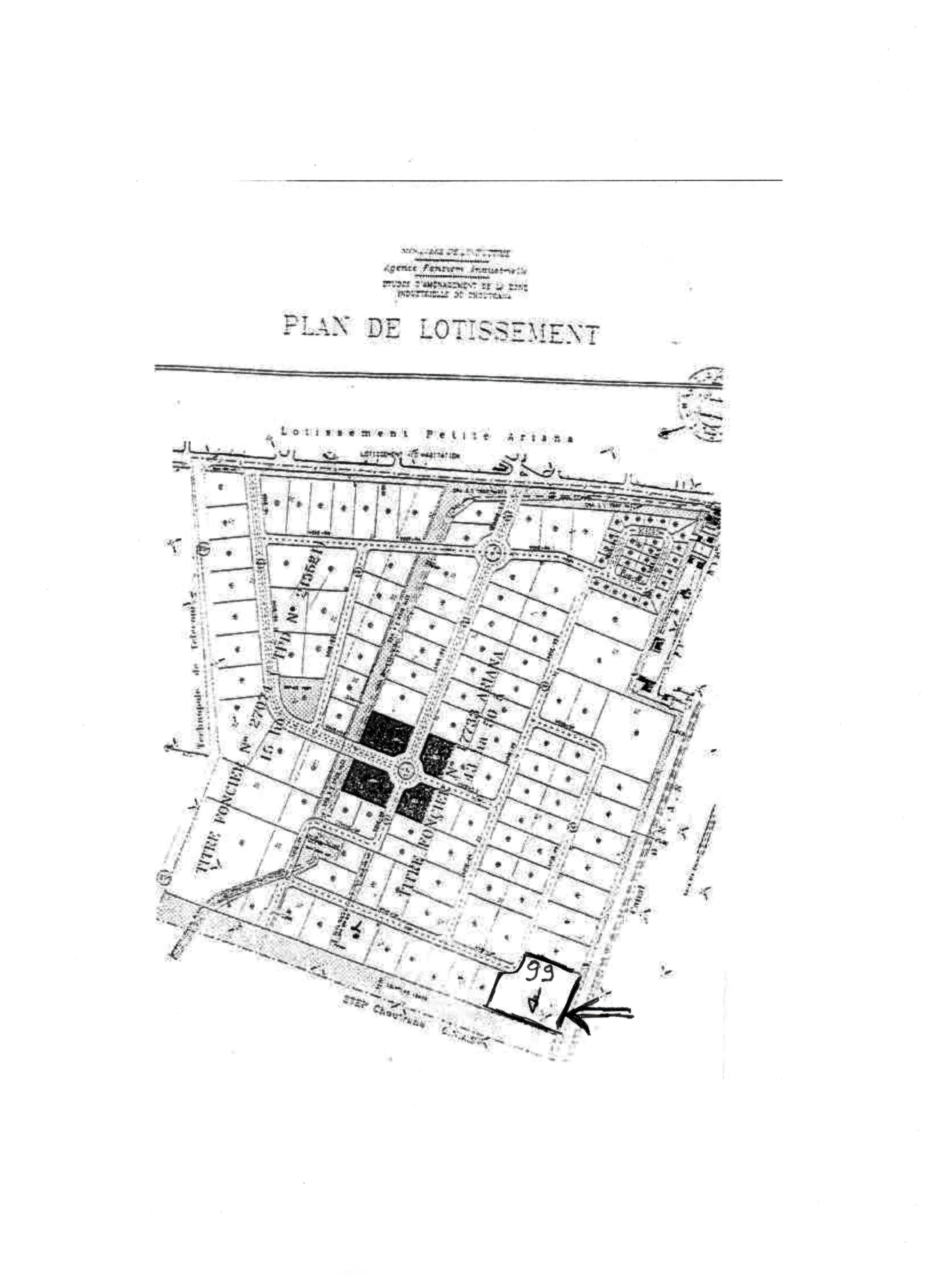 La Soukra&nbsp;Chotrana 1&nbsp;Vente&nbsp;Surfaces&nbsp;Terrain de 8000 m2  � z ind de chotrana