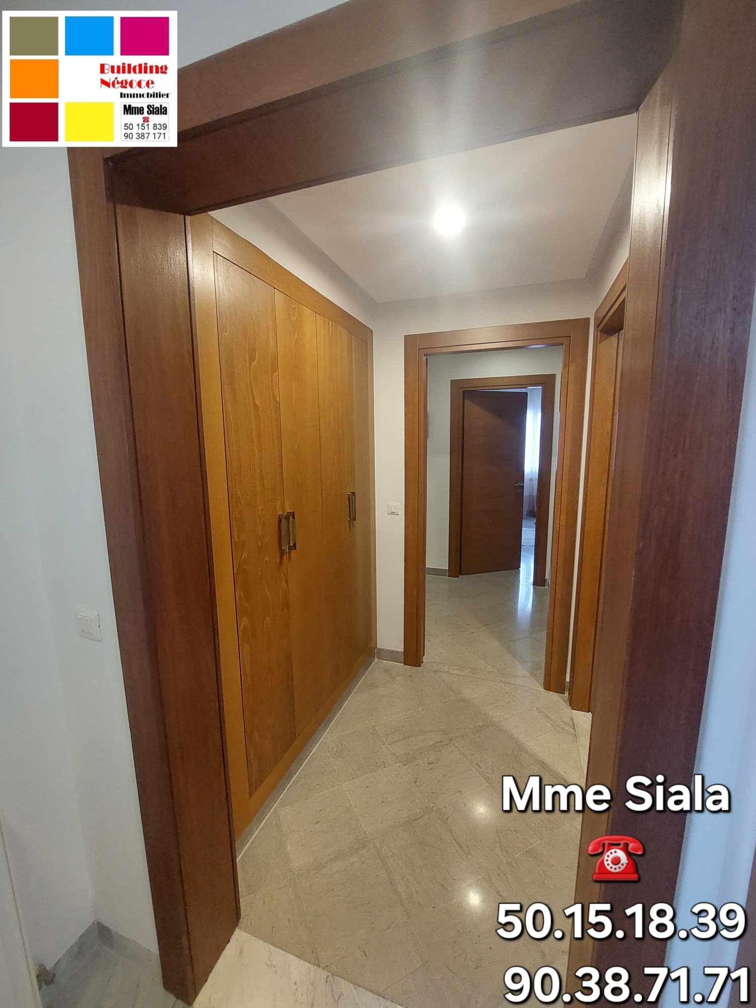 Ariana Ville Cite Ennasr 2 Location Appart. 5 pices+ Agrable appt s3 de haut stg avec 2 places de pkg