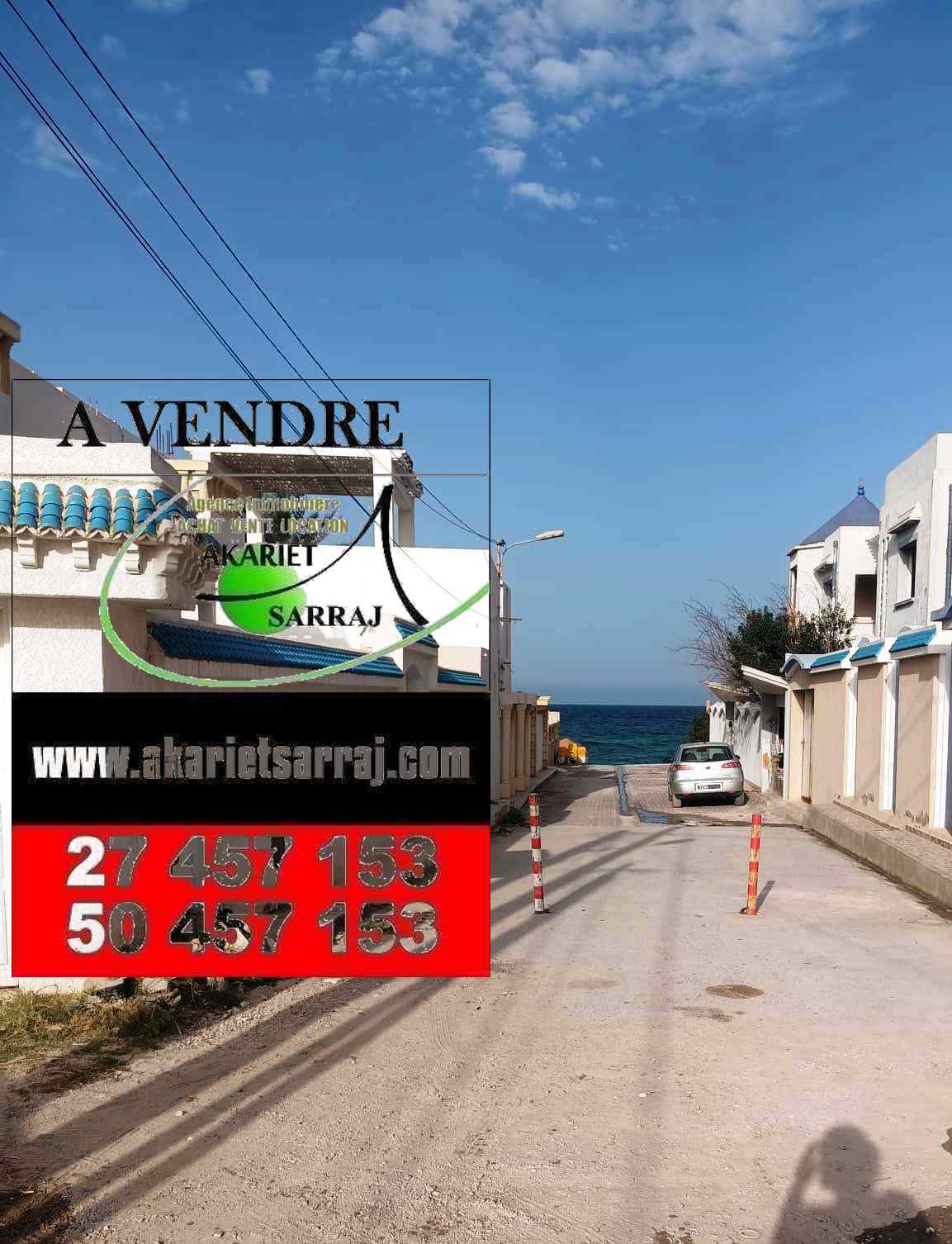 Akouda&nbsp;Chatt Meriem&nbsp;Terrain&nbsp;Terrain nu&nbsp;Terrain cl�tur� 450m deux fa�ades � chatt mariem