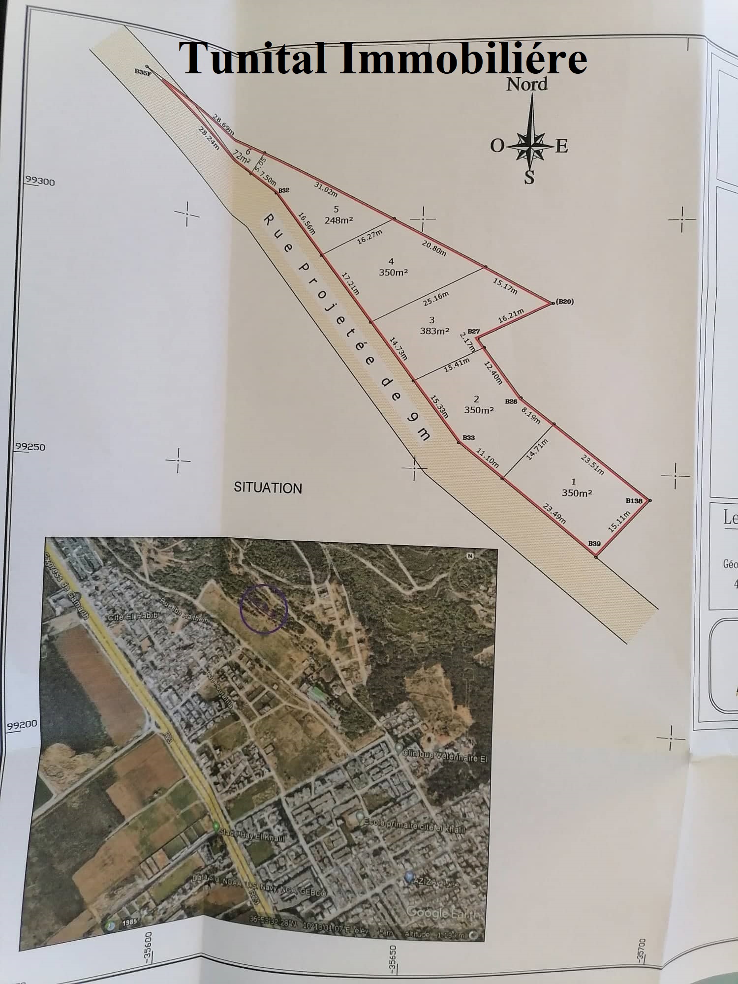 La Marsa&nbsp;Cite El Khalil&nbsp;Terrain&nbsp;Terrain nu&nbsp;Terrain vue panoramique