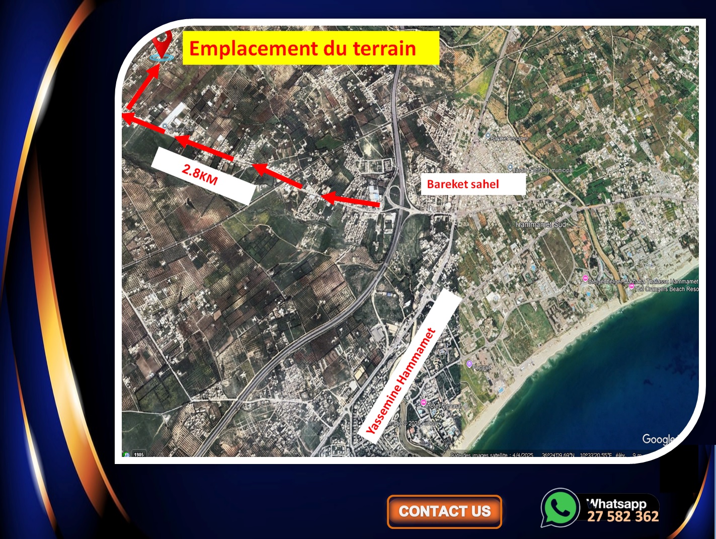 Hammamet Barraket Essahel Terrain Terrain nu Superbe terrain constructible