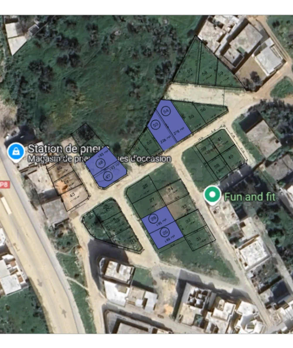 Menzel Jemil&nbsp;Menzel Jemil&nbsp;Terrain&nbsp;Terrain nu&nbsp;Lots de divers surfaces dans un lotissement