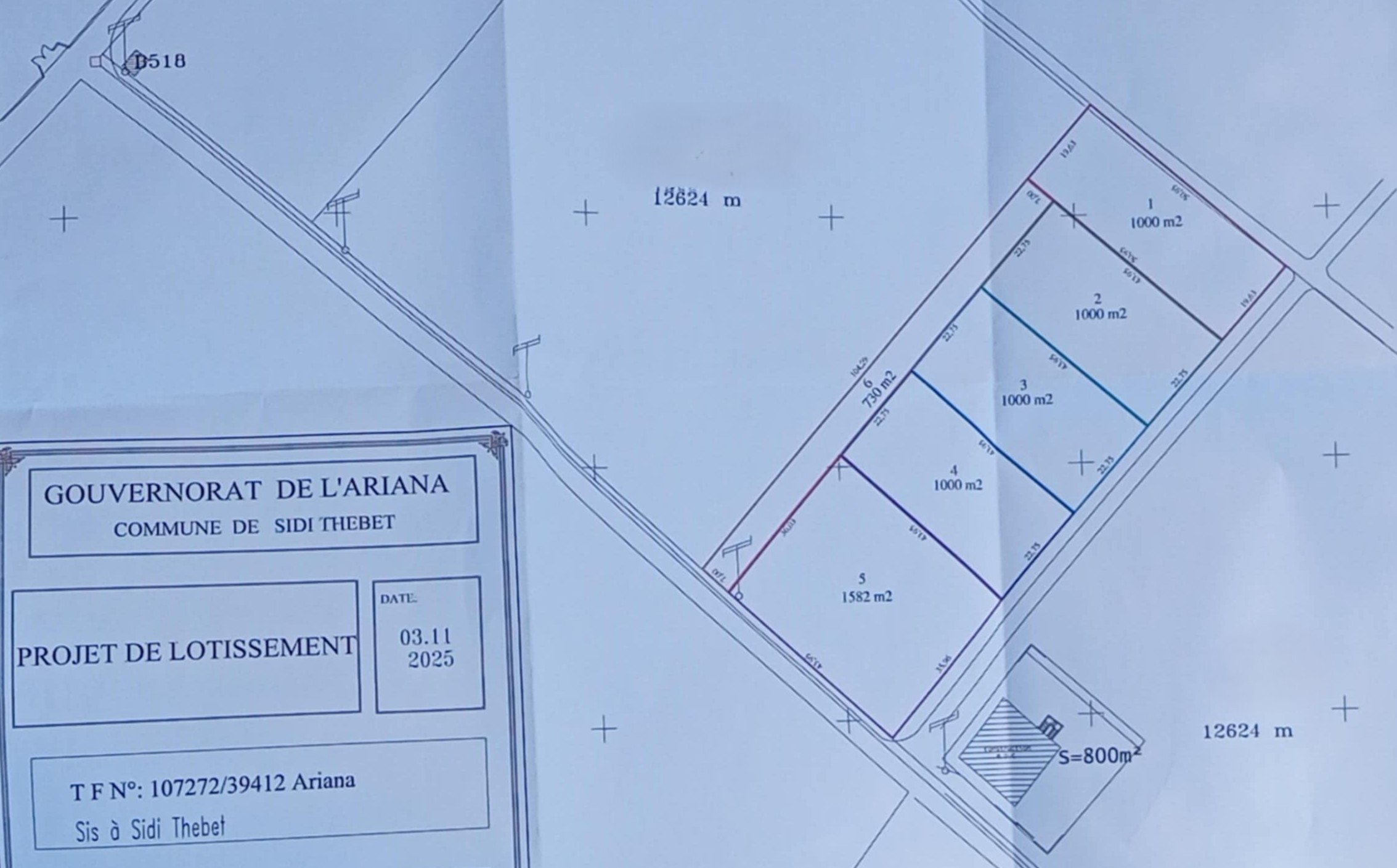 Sidi Thabet Sidi Thabet Terrain Terrain nu Terrain nu de 1000m2  sidi thabet