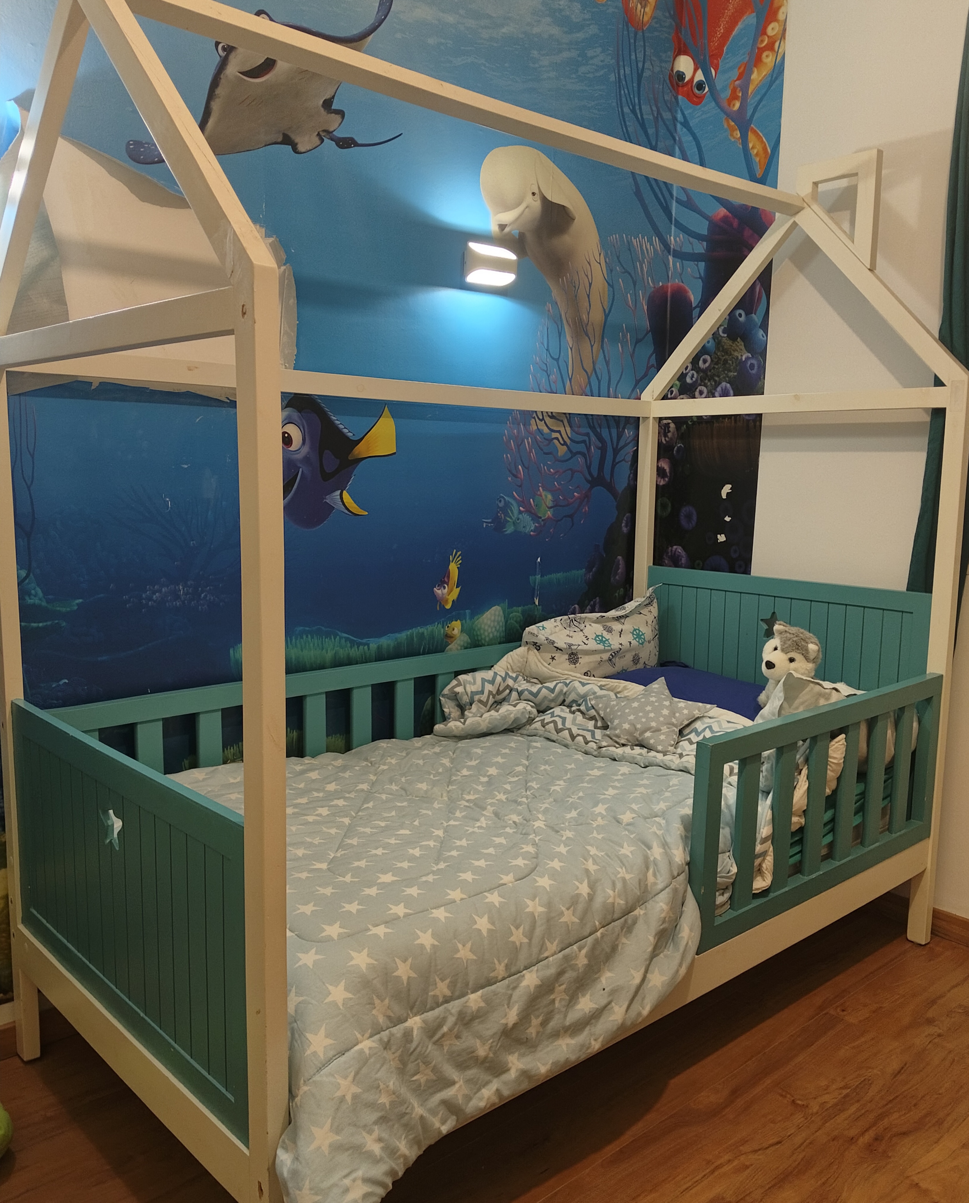 Megrine Megrine Meubles d'enfant Lits Lit cabane turquoise pastel