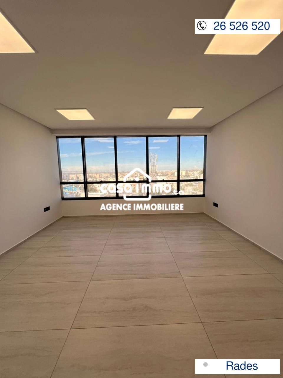 Rades&nbsp;Rades&nbsp;Location&nbsp;Appart. 1 pi�ce&nbsp;Bureau s1 neuf rades ville