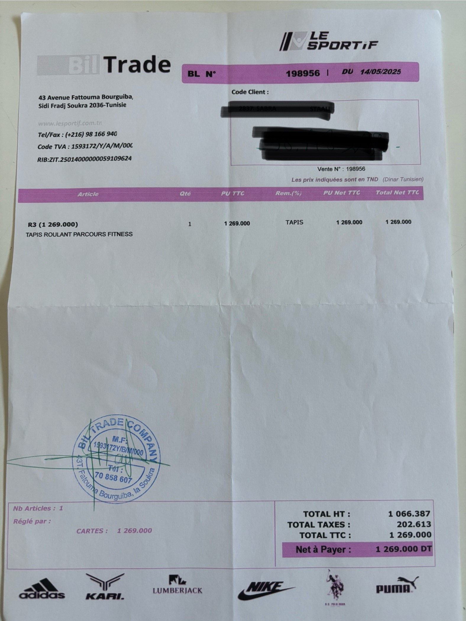 El Kram&nbsp;Le Kram&nbsp;Autre&nbsp;Autre&nbsp;Tapis de course