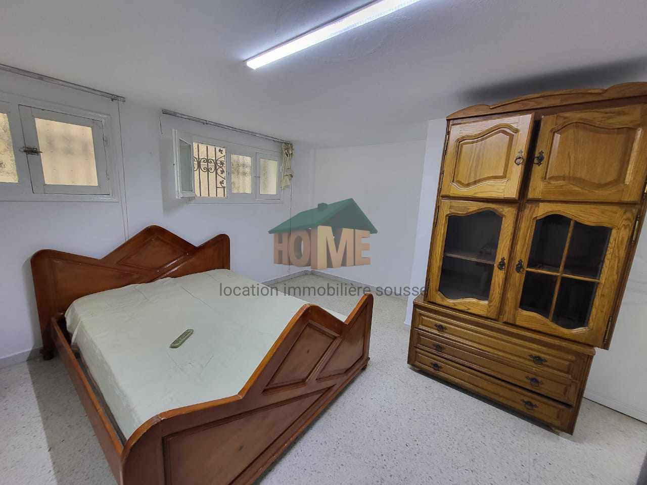 Sousse Jaouhara&nbsp;Khezama Ouest&nbsp;Location&nbsp;Appart. 2 pi�ces&nbsp;S2 meubl� rez de jardin