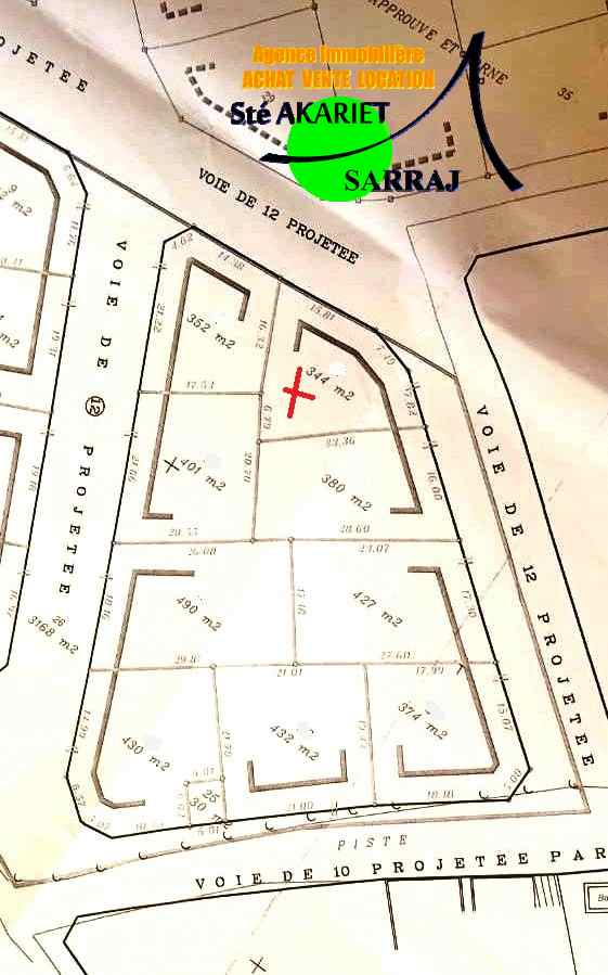 Akouda&nbsp;Akouda&nbsp;Terrain&nbsp;Terrain nu&nbsp;Terrain approuv� 344m zone des villas � akouda