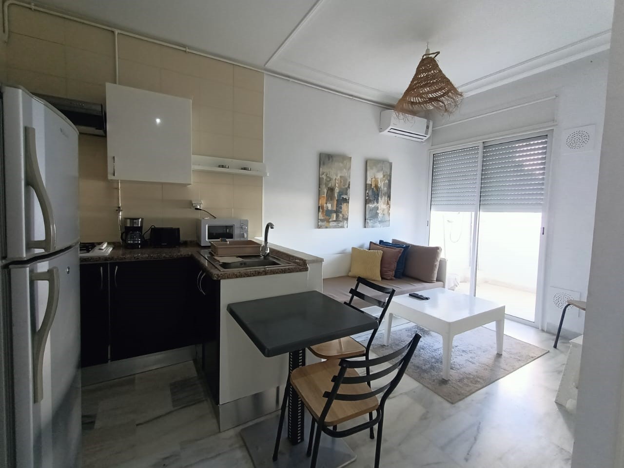 La Marsa&nbsp;El Aouina&nbsp;Location&nbsp;Appart. 2 pi�ces&nbsp;S1 meubl� de 50m2 � cit� les palmeraies