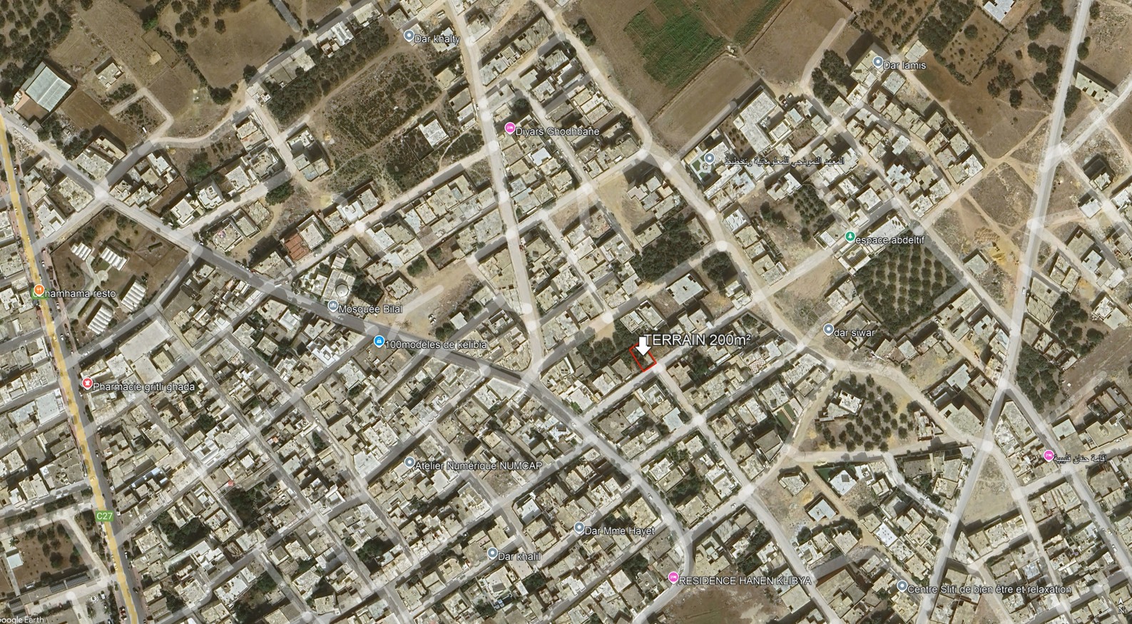 Kelibia&nbsp;Kelibia&nbsp;Terrain&nbsp;Terrain nu&nbsp;Terrain constructible de 200 m2 � kelibia nord